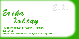 erika koltay business card